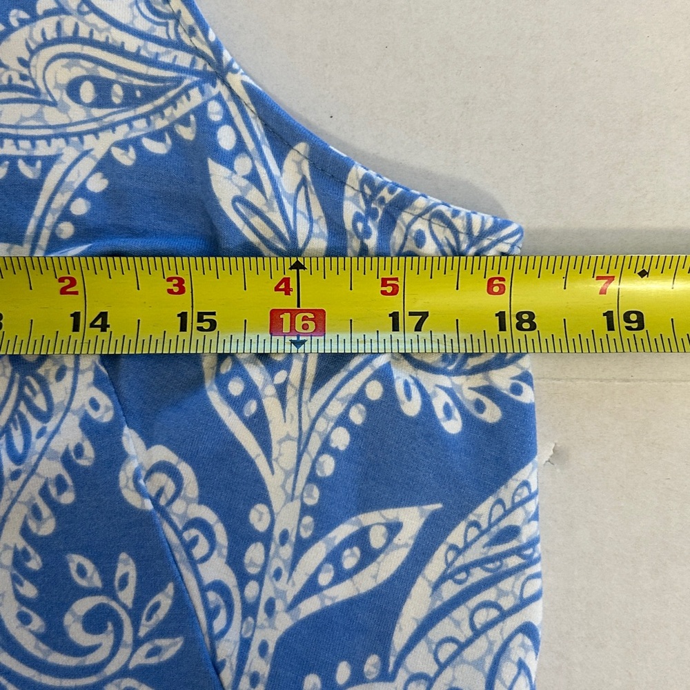 J Jill Wearever Collection Blue & White Paisley Maxi Tank Dress Size S Petite - Picture 12 of 13